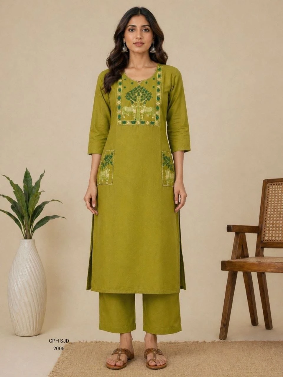 Cobalt Blue Ethnic Embroidered Kurta Set